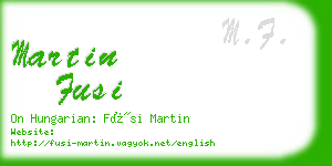 martin fusi business card